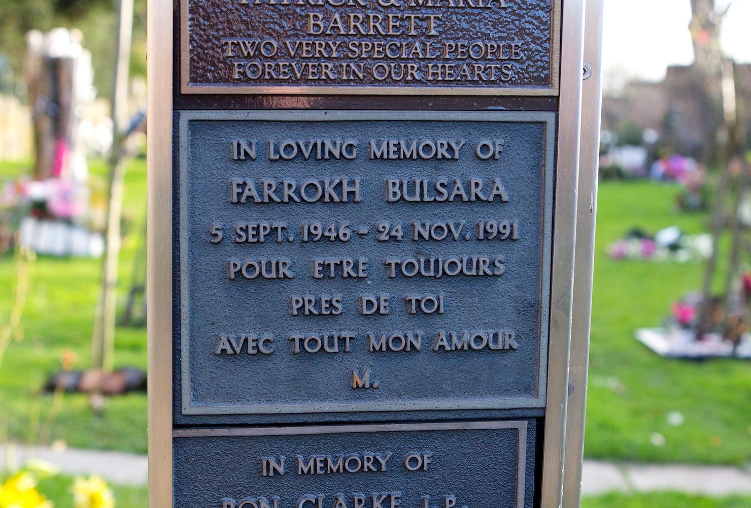 Freddie Mercury's plaque at Kensal Green Cemetery