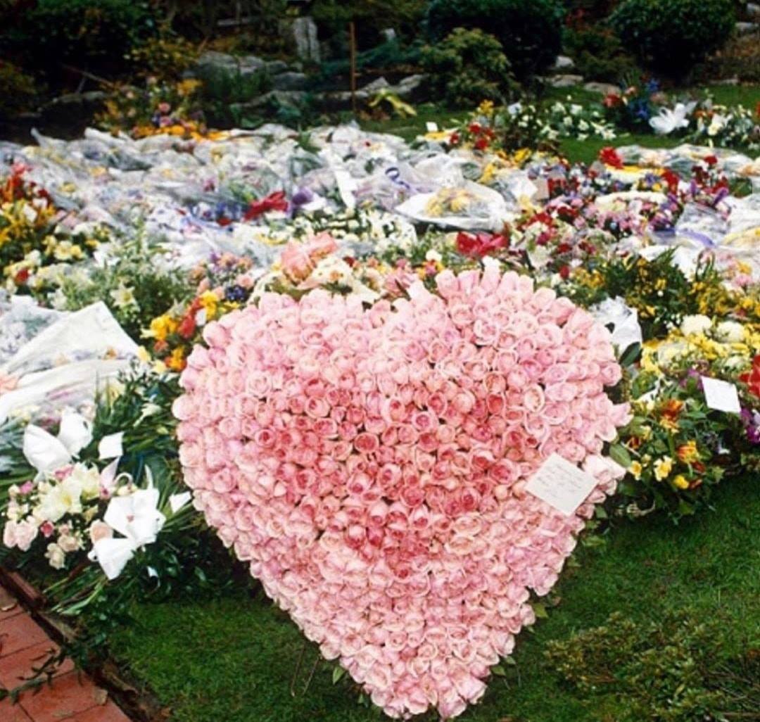 Flowers at Freddie Mercury's funeral