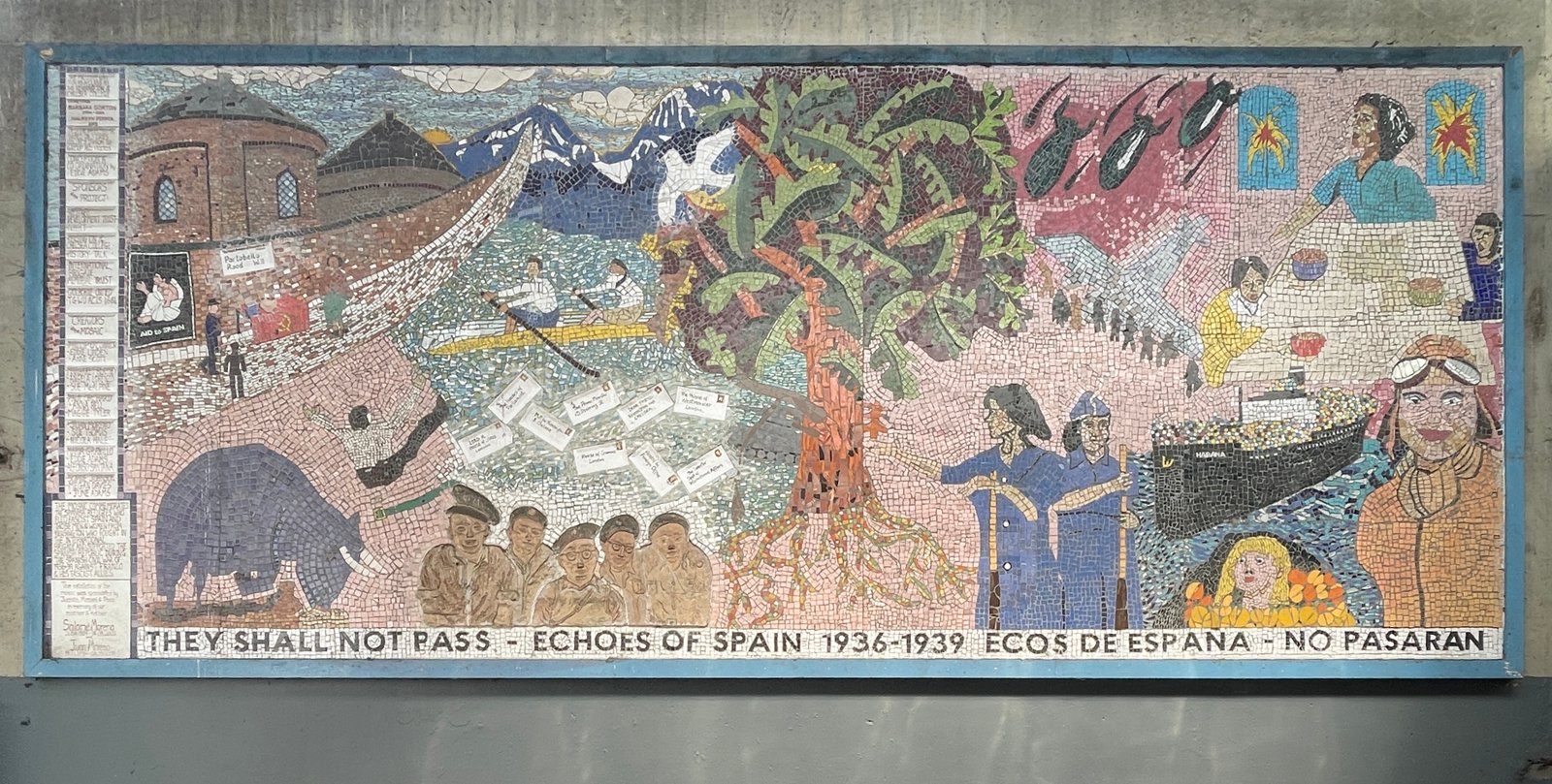 Spanish wall mural connected to local community history