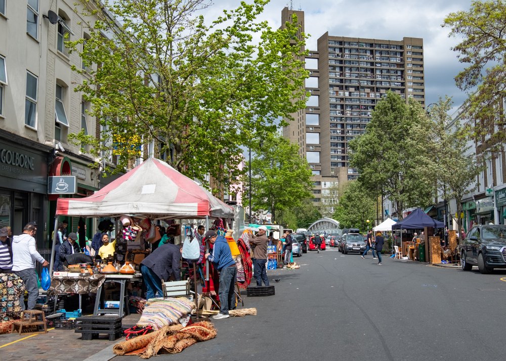 Golborne Road market day atmosphere