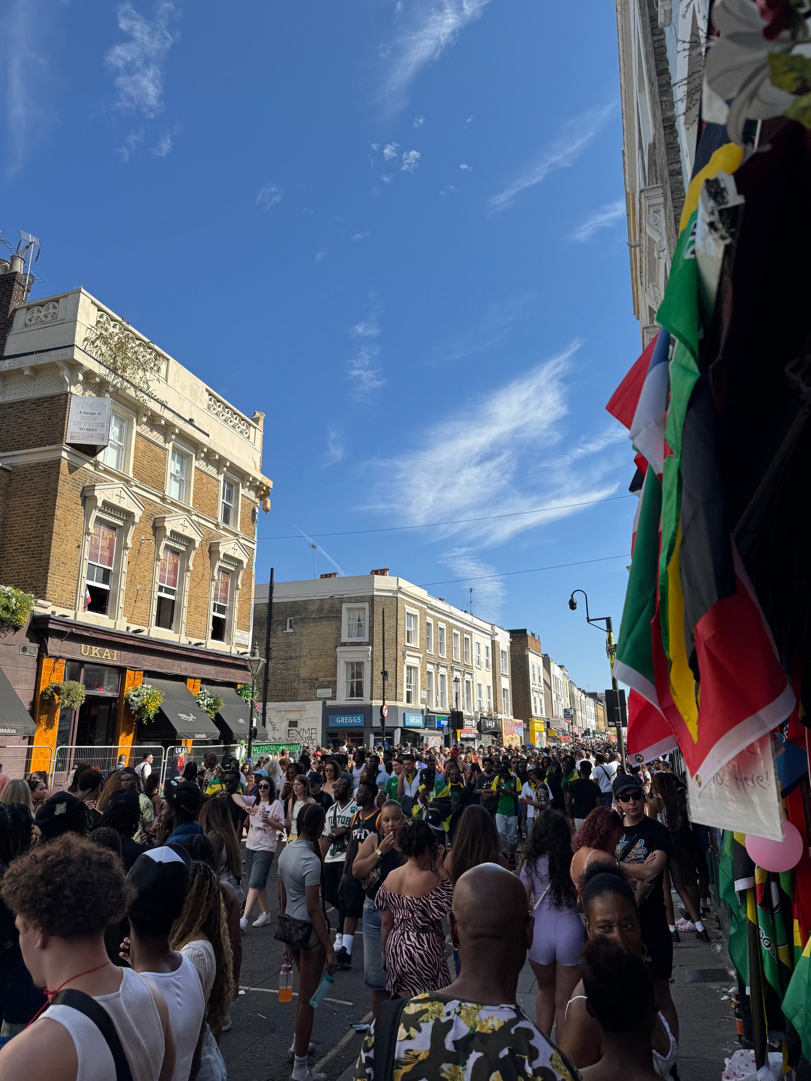 Notting Hill Carnival crowd and costumes